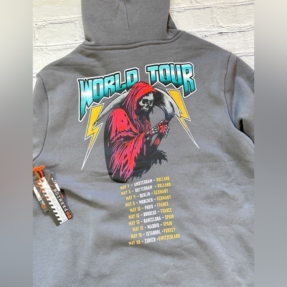 NWT RGSTR World Tour Full Zip Hoodie Jacket in Gray - Picture 5 of 6